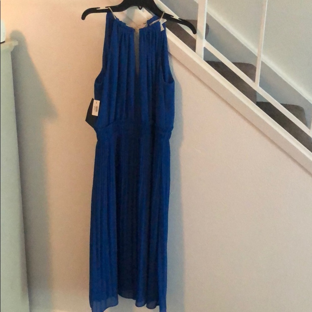 MICHAEL KORS chain-embellished pleated dress